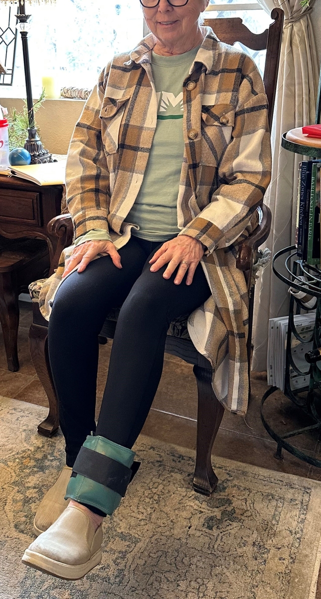 Stroke survivor during home rehab session