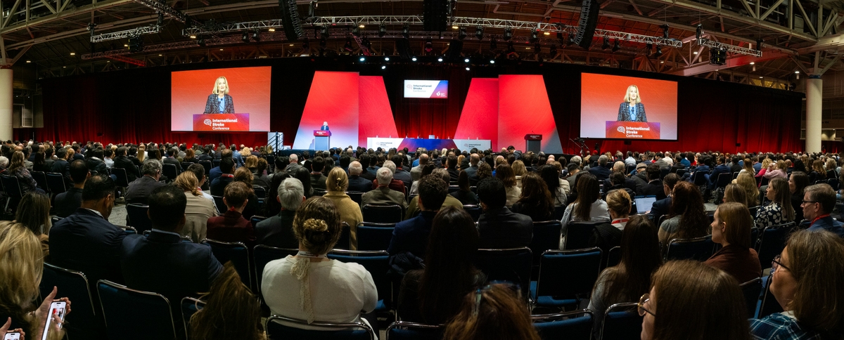 Dr. Stacey E. Rosen speaks during Opening Main Event at ISC26 wide shot