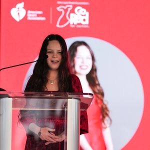 Faith Earnest speaks from the stage
