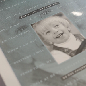 Scrapbook photo from Katie's childhood