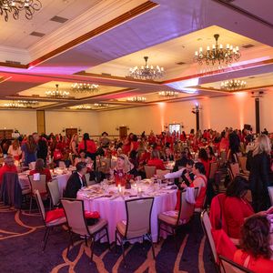 A bustling ballroom at the 2026 San Diego Go Red for Women Luncheon