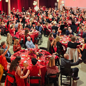 Puget Sound Go Red for Women Experience guests raise their paddles