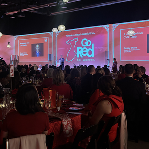 Sanjay Bhana speaks at the 2026 Puget Sound Go Red for Women Experience