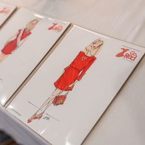Fashion sketches for guests at Dallas Go Red for Women Luncheon
