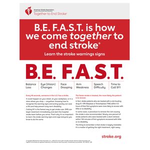 B.E. F.A.S.T. - Together to End Stroke Infographic