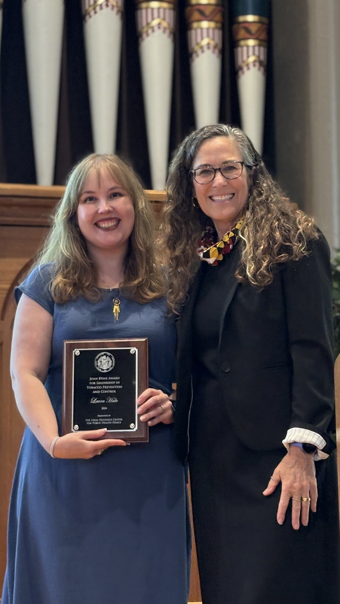 tobacco award Maryland government relations lead receives Joan Stine Award for leadership  in tobacco control