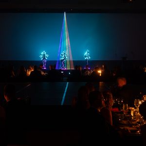 Laser show entertainment at the 2026 Côtes du Coeur