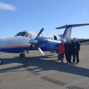Jordan and flight nurses with LifeMed plane