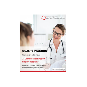 21 hospitals in the Greater Washington Region recognized for advancing quality care for heart disease, stroke
