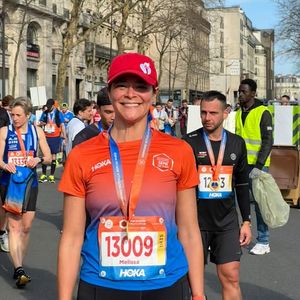 Melissa Ziebell at the Paris Half Marathon
