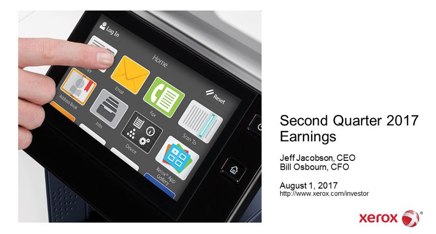 Xerox Reports Second-Quarter 2017 Earnings