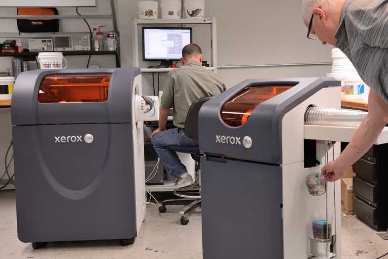 Xerox demos technology to print on cups and buckets at PACK EXPO