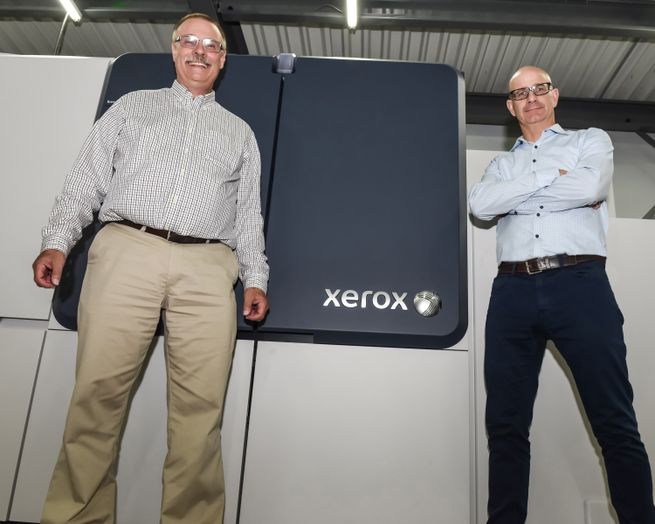 Mountain View Printing & Graphics Owners and New Xerox Production Press