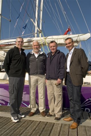 Frank Mooney, Director of Customer Service, Xerox; Sir Robin Knox-Johnston, Chairman of Clipper Ventures, Mark Duffelen, Director and General Manager UK channels Group, Xerox; William Ward, CEO of Clipper Ventures
