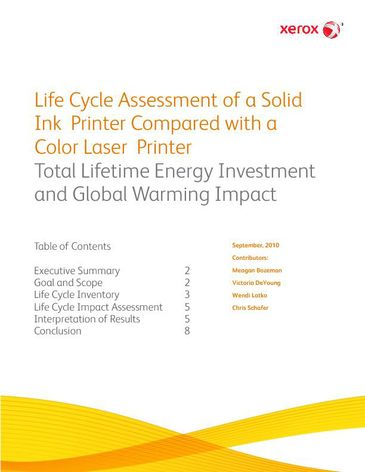Lifecycle Assessment Study