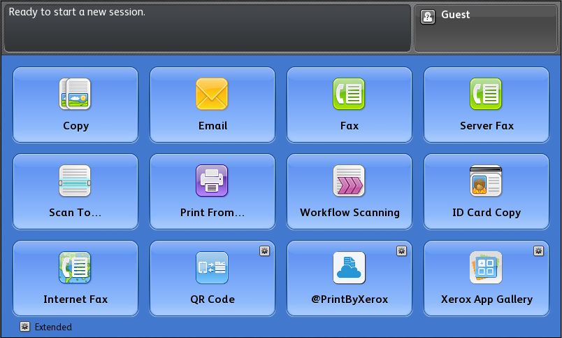 Xerox-ConnectKey user interface